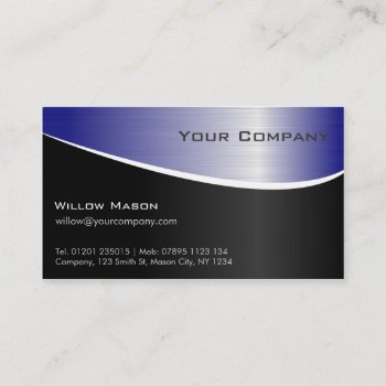 Blue Stainless Steel Effect  Business Card by ImageAustralia at Zazzle