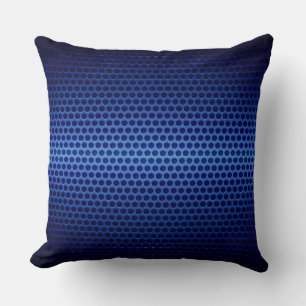 Blue Stainless Steel Hole Metal Throw Pillow
