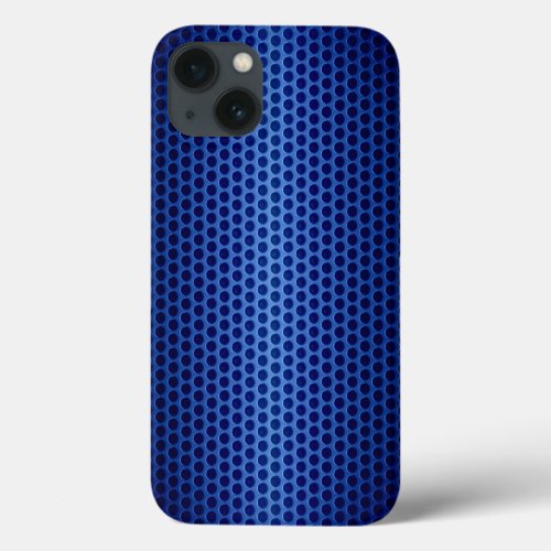 Blue Stainless Steel Metal Hole iPhone 13 Case