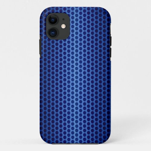 Blue Stainless Steel Metal Hole iPhone 11 Case