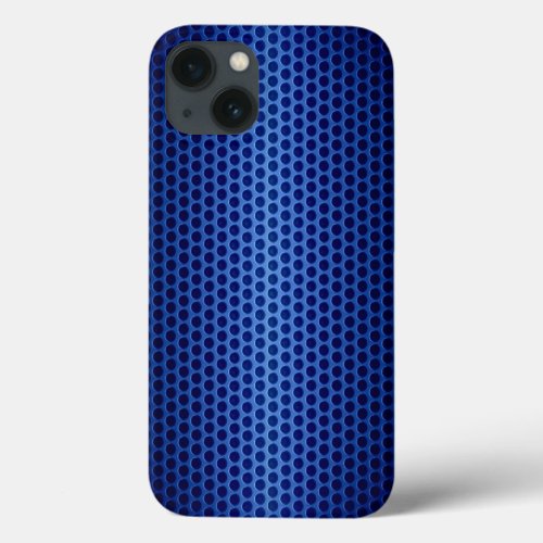 Blue Stainless Steel Metal Hole iPhone 13 Case