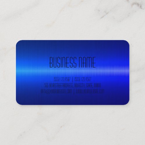 Blue Stainless Steel Metal Look 2 Business Card