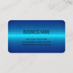 Blue Stainless Steel Metal Look Business Card