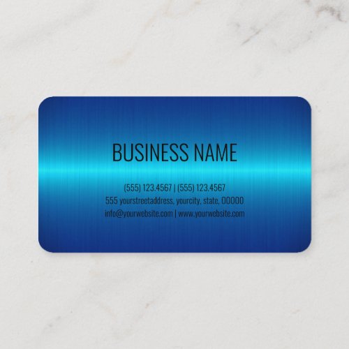 Blue Stainless Steel Metal Look Business Card