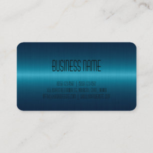 Blue Stainless Steel Metal Look Business Card