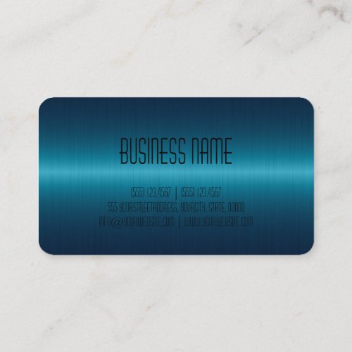 Blue Stainless Steel Metal Look Business Card