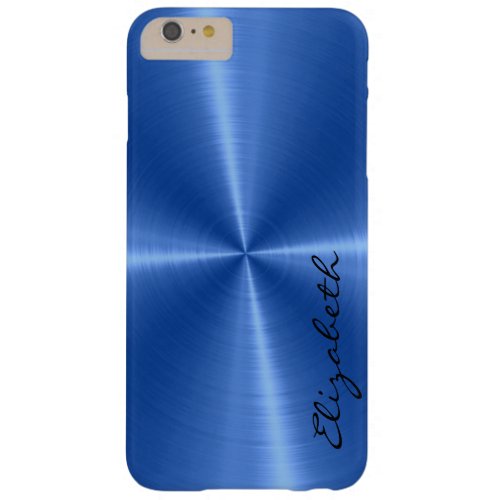 Blue Stainless Steel Metal Look Barely There iPhone 6 Plus Case