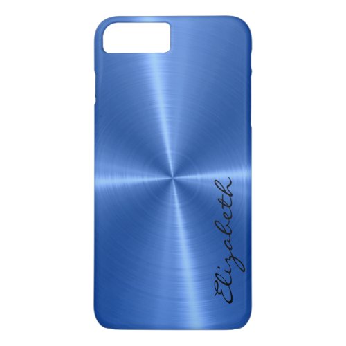 Blue Stainless Steel Metal Look iPhone 8 Plus7 Plus Case