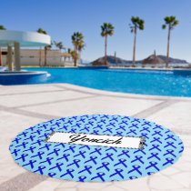 Blue Standard Ribbon by Kenneth Yoncich Beach Towel