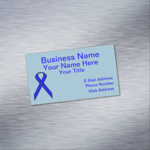 Blue Standard Ribbon by Kenneth Yoncich Business Card Magnet