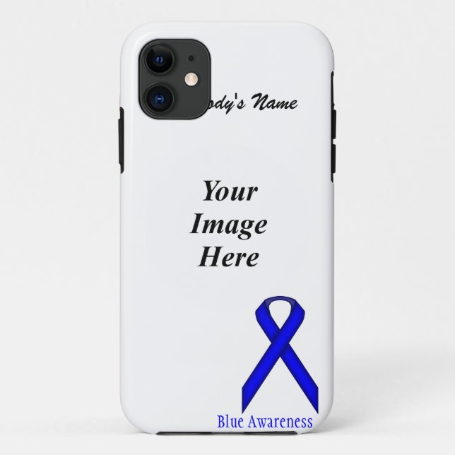 Blue Standard Ribbon by Kenneth Yoncich Case-Mate iPhone Case (Back)