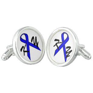 Blue Standard Ribbon by Kenneth Yoncich Cufflinks