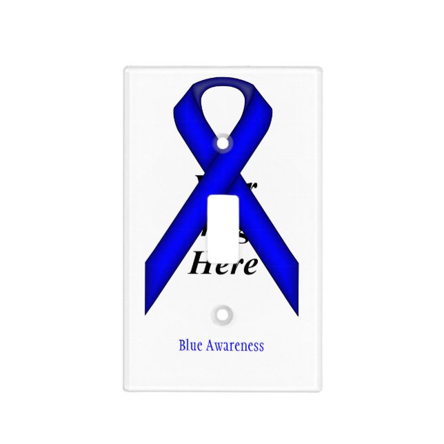 Blue Standard Ribbon by Kenneth Yoncich Light Switch Cover (Front)