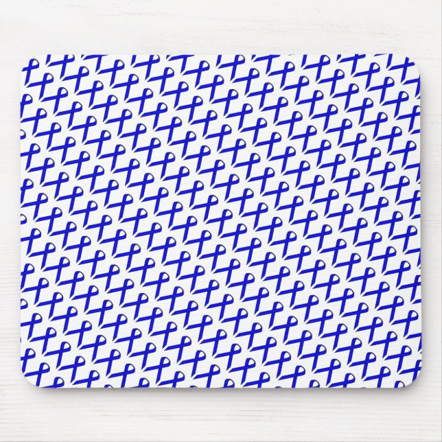 Blue Standard Ribbon by Kenneth Yoncich Mouse Pad (Front)