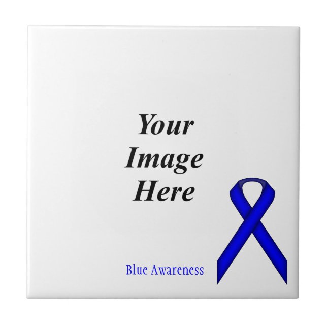 Blue Standard Ribbon by Kenneth Yoncich Tile (Front)