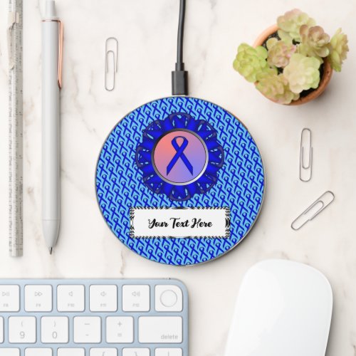 Blue Standard Ribbon by Kenneth Yoncich Wireless Charger
