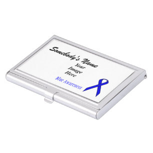 Blue Standard Ribbon Template by Kenneth Yoncich Business Card Case