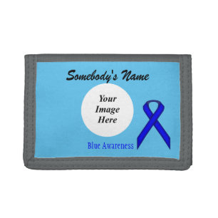 Blue Standard Ribbon Template by Kenneth Yoncich Trifold Wallet