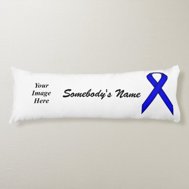 Blue Standard Ribbon Tmpl by Kenneth Yoncich Body Pillow (Front)