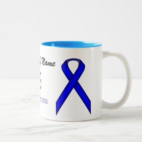 Blue Standard Ribbon Tmpl by Kenneth Yoncich Two_Tone Coffee Mug
