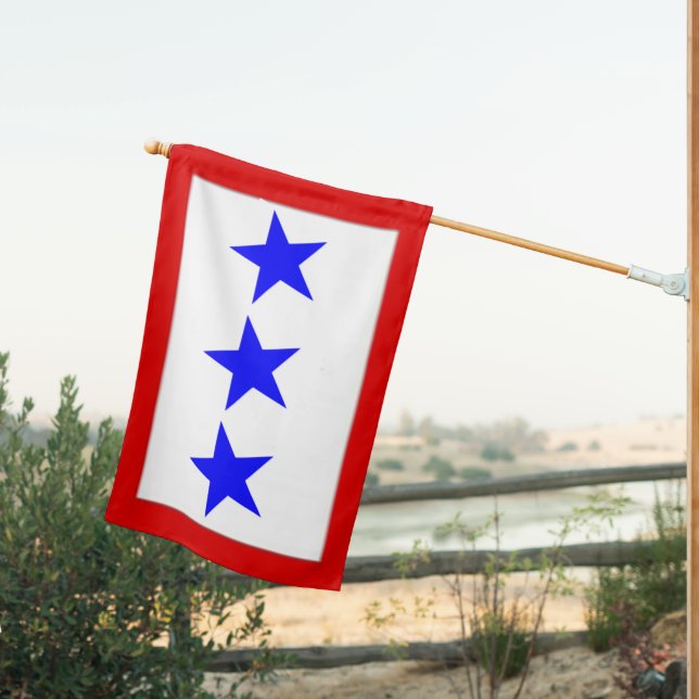 BLUE STAR (3 Serving) FAMILY House Flag (Insitu (Back))