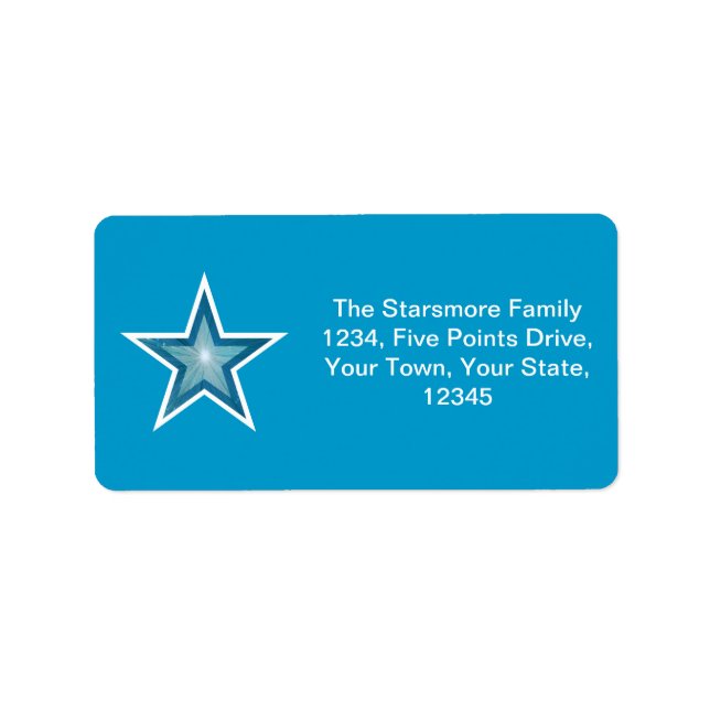 Blue Star address label medium blue (Front)