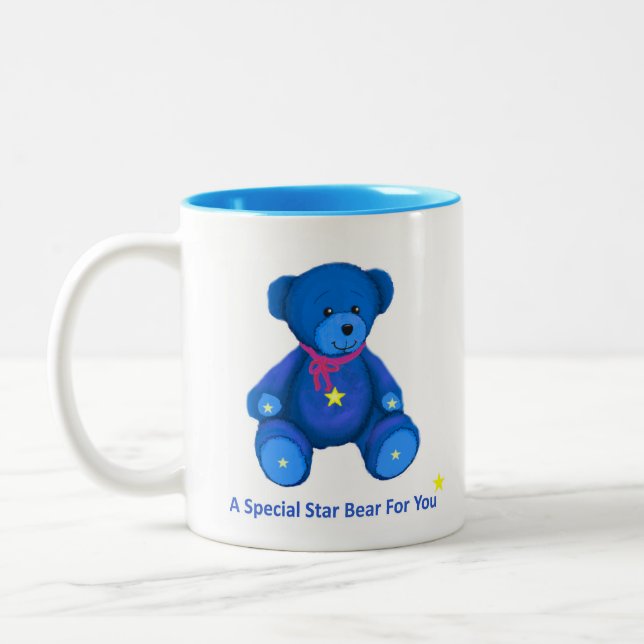 Blue Star Bear Mug (Left)
