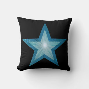 Blue Star Black 'Text' throw pillow square