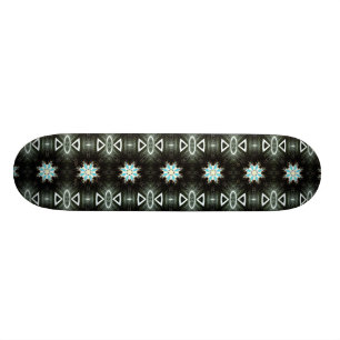 blue star-burst geometric black skateboard deck