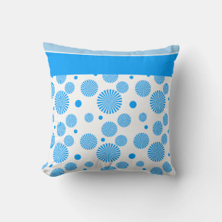 Blue Star Burst Throw Pillow
