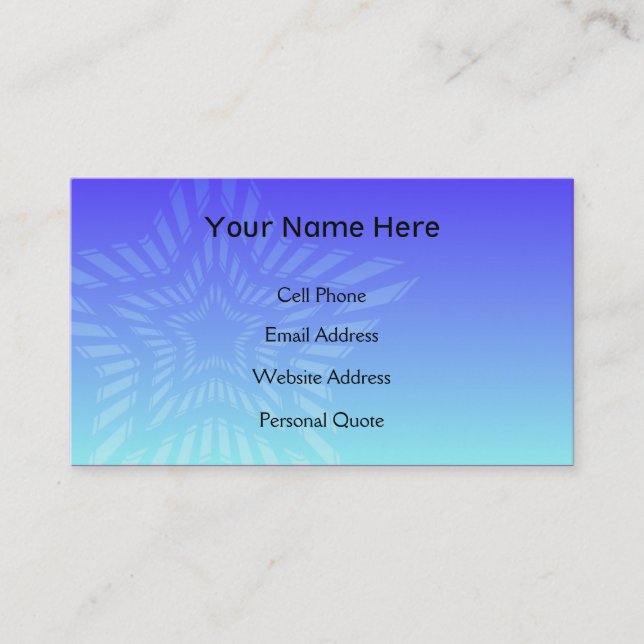 Blue Star Business Card Template (Front)