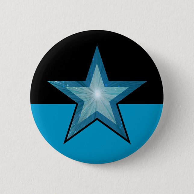 Blue Star button blue black (Front)