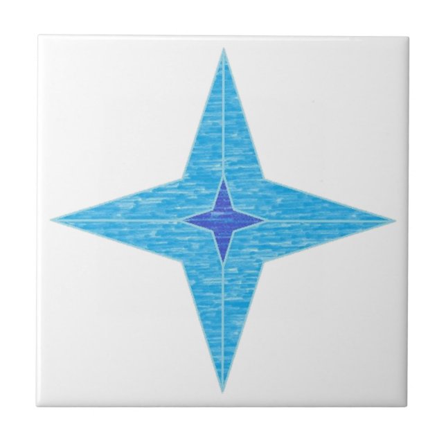 Blue Star Ceramic Tile (Front)