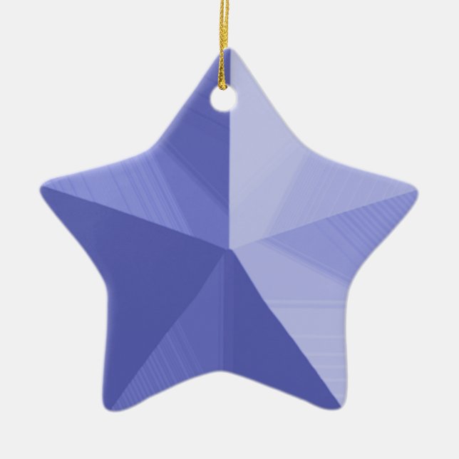Blue Star Christmas Ornament Customizable Template (Front)