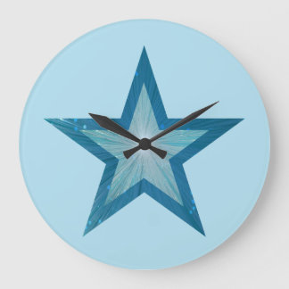 Blue Star clock round pale blue