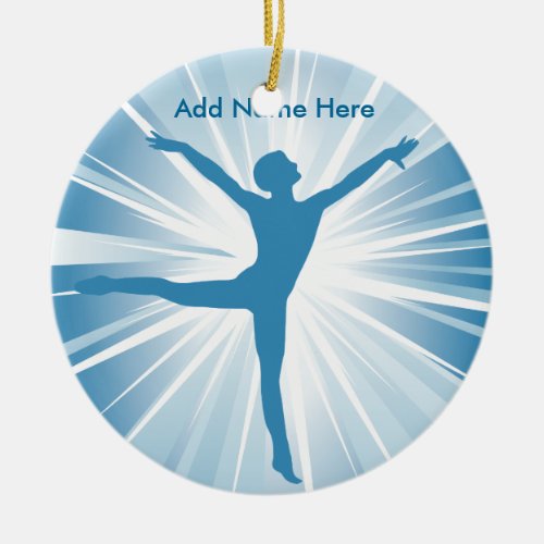 Blue Star Dancer Customizable Name Ornament