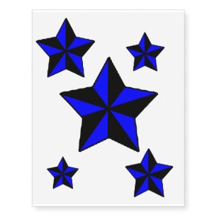 Blue star design temporary tattoos