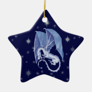 Blue Star Dragon Ceramic Ornament