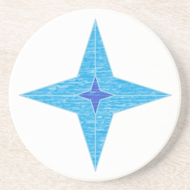 Blue Star Drink Coaster (Front)