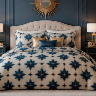 ⭐ Blue Star Elegant Bedroom Gift Idea 🌙 Duvet Cover