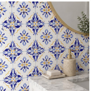 Blue Star Elegant Floral Mosaic Mediterranean Ceramic Tile