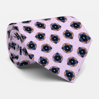 Blue Star Flowers On Lilac Neck Tie