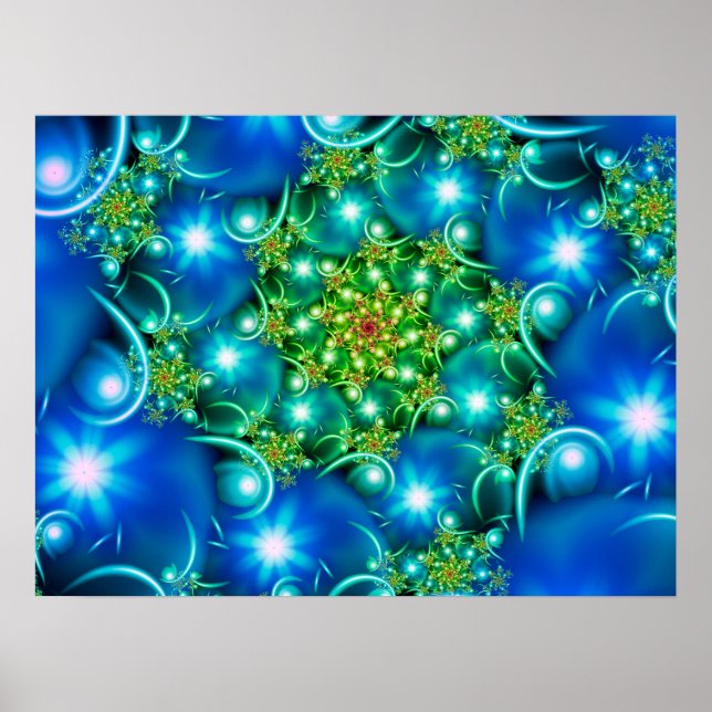 Blue Star Flowers Poster (Front)