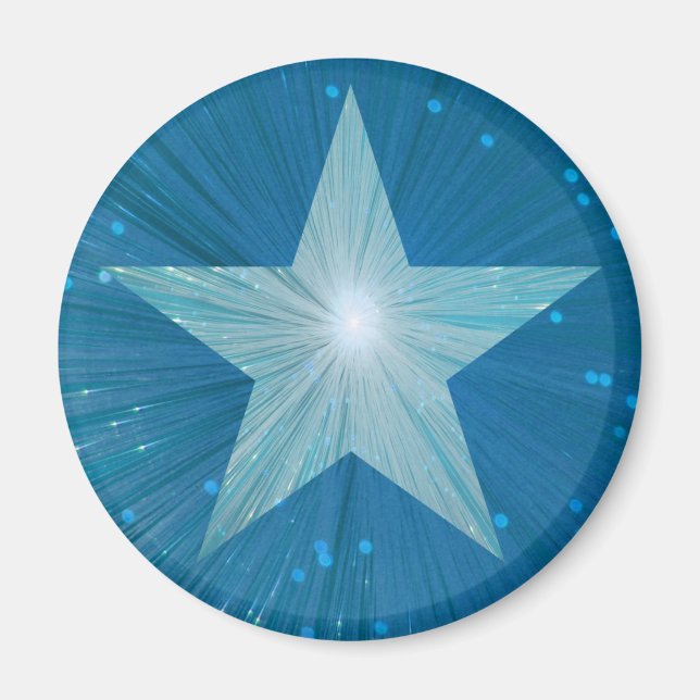 Blue Star fridge magnet round (Front)
