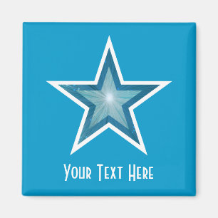 Blue Star fridge 'Your Text' magnet square blue