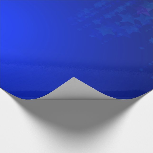Blue Star Gift Christmas Holiday Wrapping Paper (Corner)