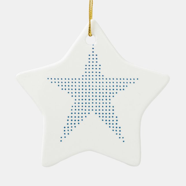 Blue Star in Pointillism, Christmas ornaments (Front)