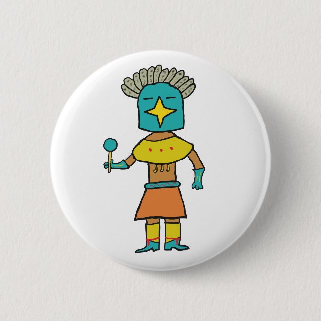 Blue Star Kachina Button (Front)