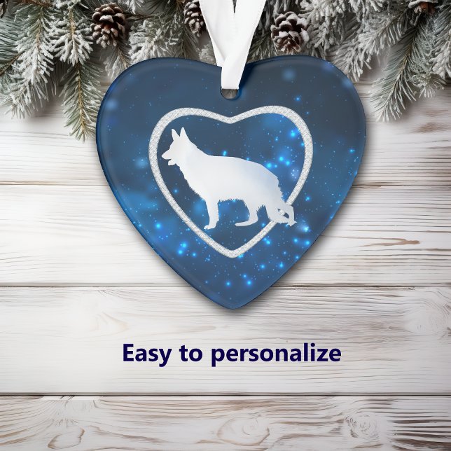 Blue Star Lights German Shepherd Dog Ornament (Creator Uploaded)