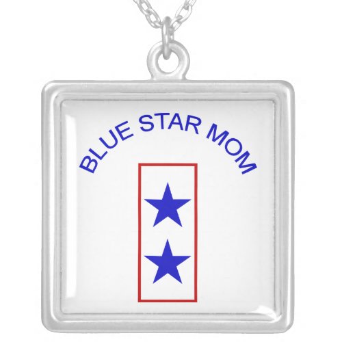 Blue Star Mom 2 Silver Plated Necklace